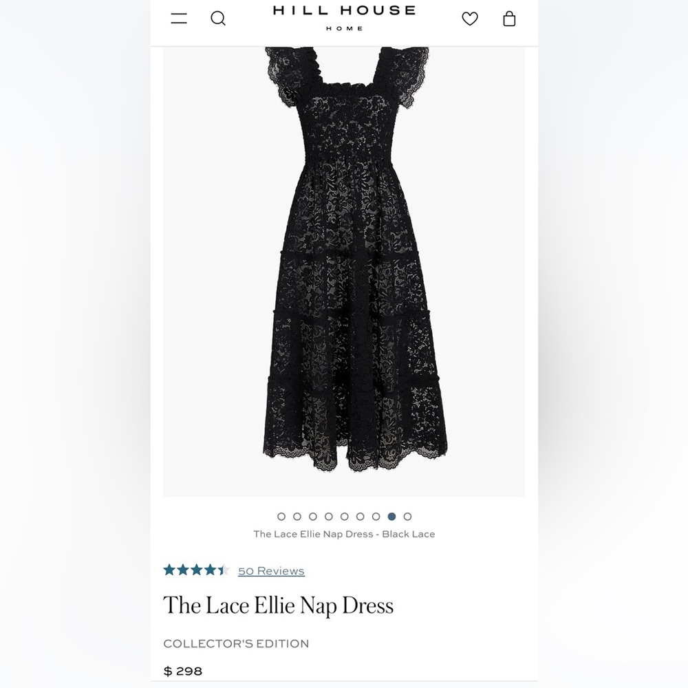 Hill House Black Lace Ellie Nap Dress | size small